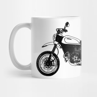 Scrambler Bike Side View Sketch Art Mug